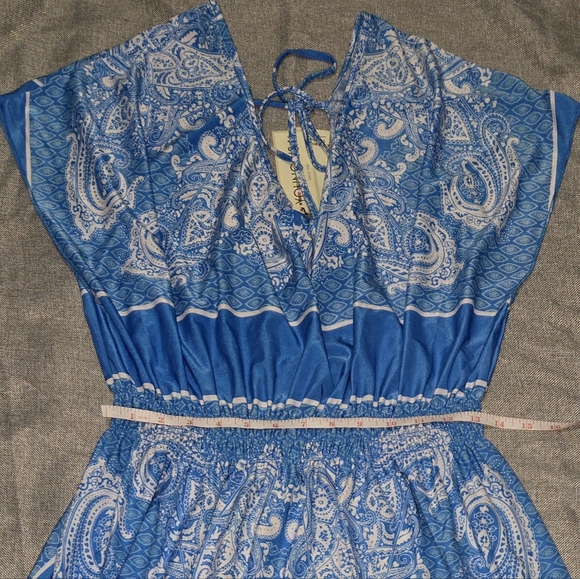 NWT Young USA Blue & White Paisley Pattern Midi Dress Size XL - Picture 8 of 10